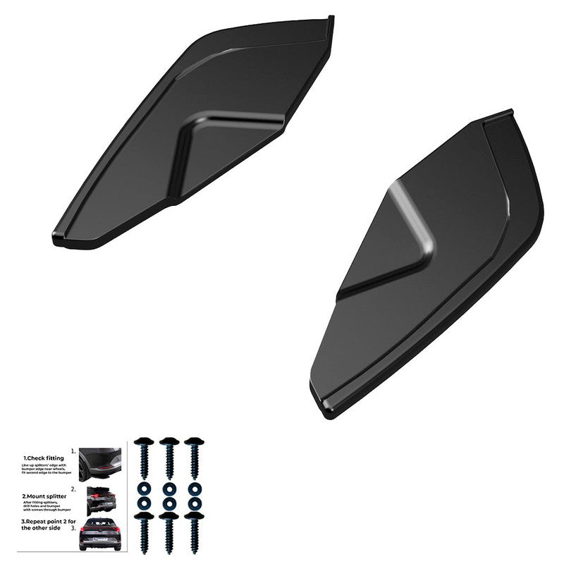 Oneway Heckschürzenansätze (Seitenteile) passend für Volkswagen Golf VIII HB GTI 2020- - Schwarz glänzend