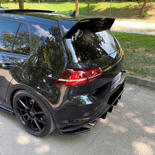 Oneway Heckschürzenansätze (Seitenteile) passend für Volkswagen Golf VII HB GTi/GTD 2013-2016 - Schwarz glänzend