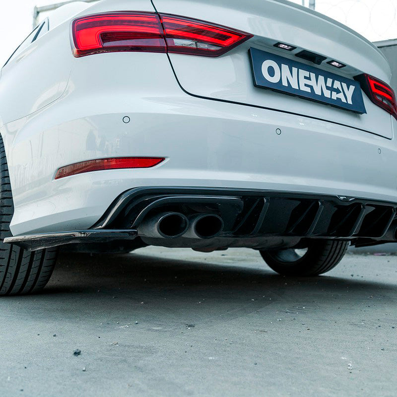 Oneway Heckschürzenansätze (Seitenteile) passend für Audi S3 8V Limousine 2013-2016 - Schwarz glänzend
