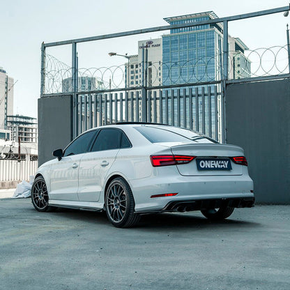 Oneway Heckschürzenansätze (Seitenteile) passend für Audi S3 8V Limousine 2013-2016 - Schwarz glänzend