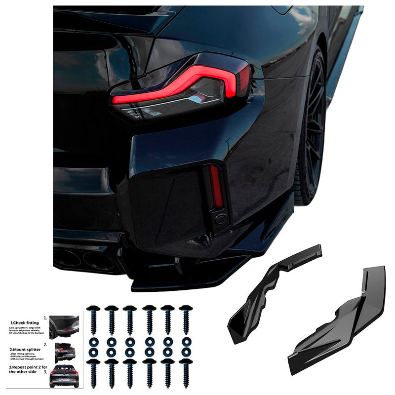 Oneway Heckschürzenansätze (Seitenteile) passend für BMW M2 G87 Coupe 2023- - Schwarz glänzend