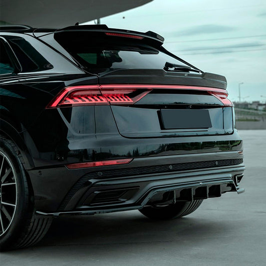 Oneway Heckschürzenansatz passend für Audi Q8 S-Line MK1 2018-2023 - Schwarz glänzend