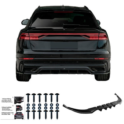 Oneway Heckschürzenansatz passend für Audi Q8 S-Line MK1 2018-2023 - Schwarz glänzend