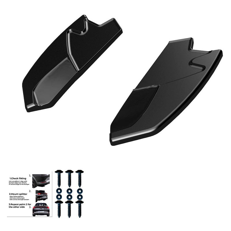 Oneway Heckschürzenansätze (Seitenteile) passend für Alfa Romeo Giulietta 2010-2020 - Schwarz glänzend