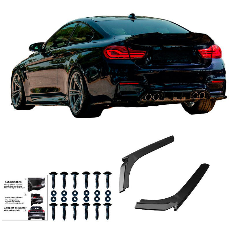 Oneway Heckschürzenansätze (Seitenteile) passend für BMW M4 F82 2014-2021 - Schwarz glänzend