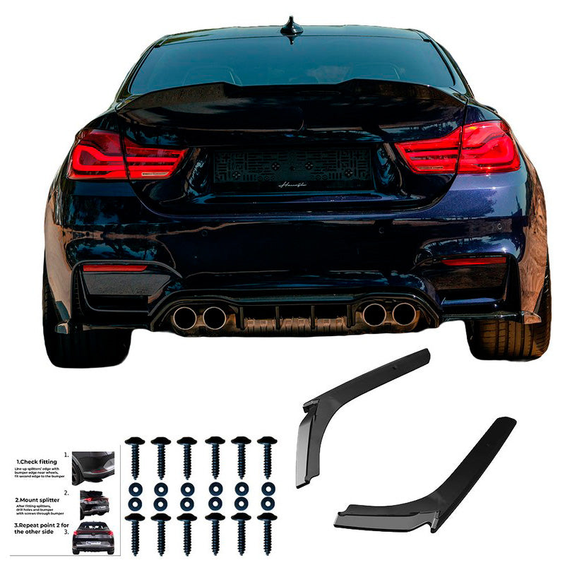 Oneway Heckschürzenansätze (Seitenteile) passend für BMW M4 F82 2014-2021 - Schwarz glänzend