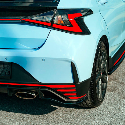 Oneway Heckschürzenansätze (Seitenteile) passend für Hyundai I20 N MK3 2020- - Schwarz glänzend