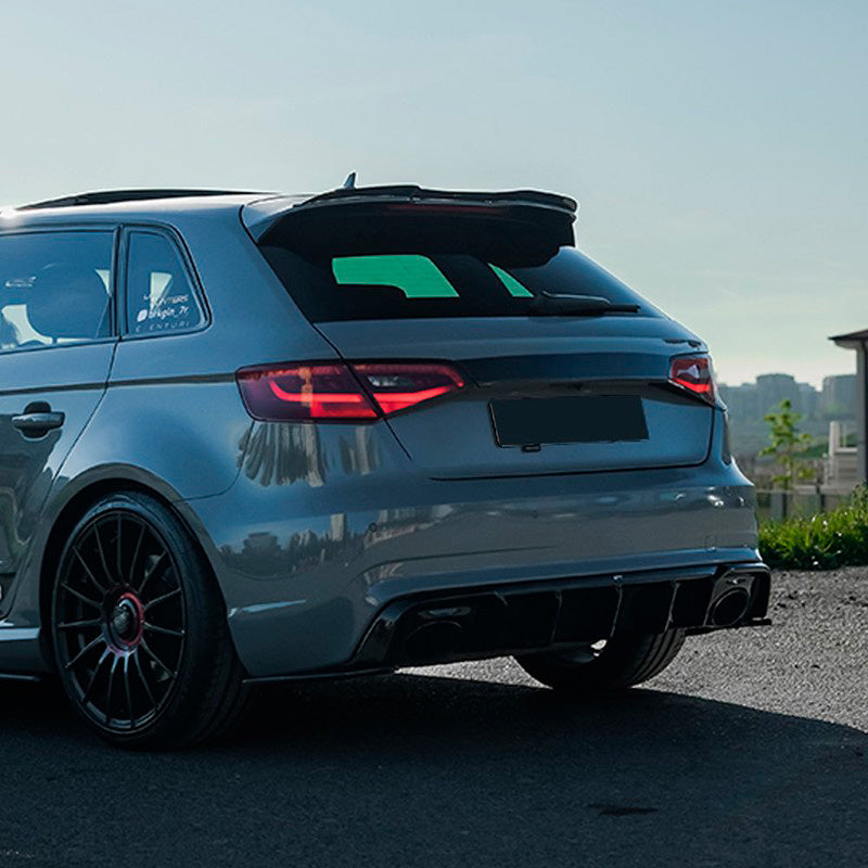 Oneway Heckschürzenansätze (Seitenteile) passend für Audi RS3 8V Sportback 2015-2016 - Schwarz glänzend