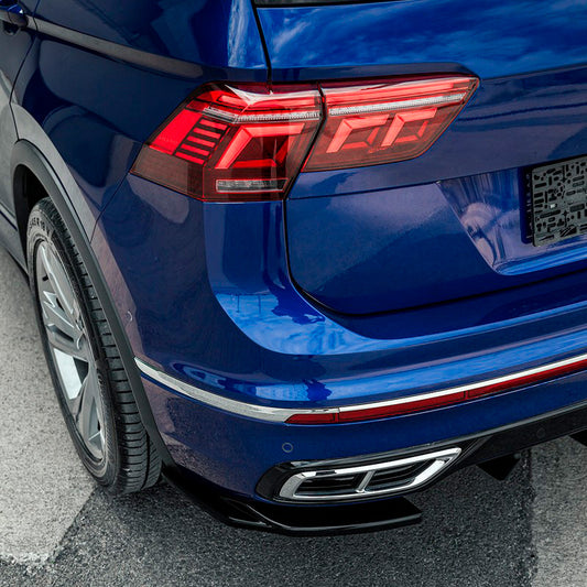 Oneway Heckschürzenansätze (Seitenteile) passend für Volkswagen Tiguan II R-Line Facelift 2020-2024 - Schwarz glänzend