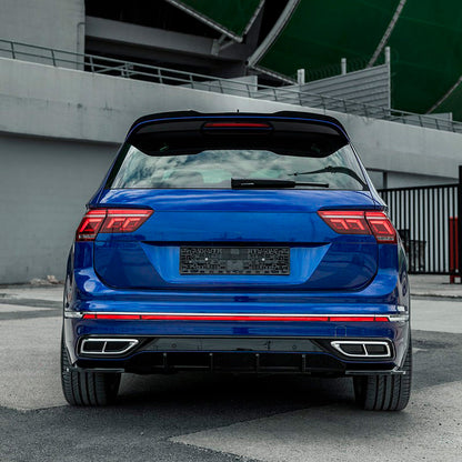 Oneway Heckschürzenansätze (Seitenteile) passend für Volkswagen Tiguan II R-Line Facelift 2020-2024 - Schwarz glänzend