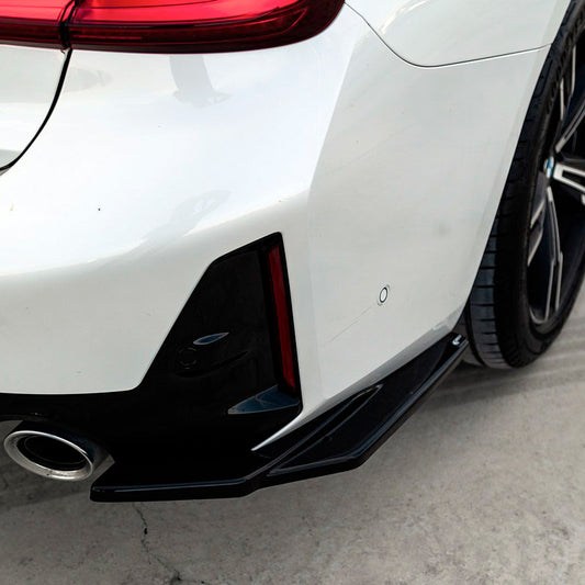Oneway Heckschürzenansätze (Seitenteile) passend für BMW 3er G20/G21 M-Pack Facelift 2022- - Schwarz glänzend