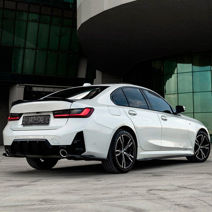Oneway Heckschürzenansätze (Seitenteile) passend für BMW 3er G20/G21 M-Pack Facelift 2022- - Schwarz glänzend