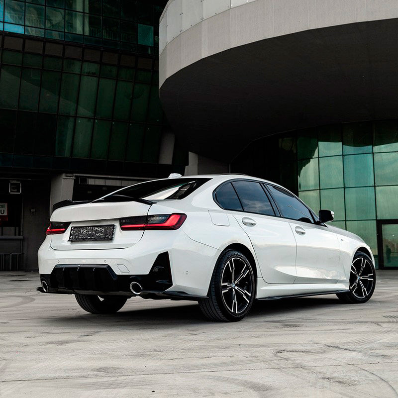 Oneway Heckschürzenansätze (Seitenteile) passend für BMW 3er G20/G21 M-Pack Facelift 2022- - Schwarz glänzend