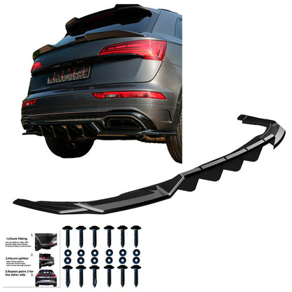 Oneway Heckschürzenansatz passend für Audi Q5 (FY) S-Line Facelift 2020-2024 exkl. Sportback - Schwarz glänzend