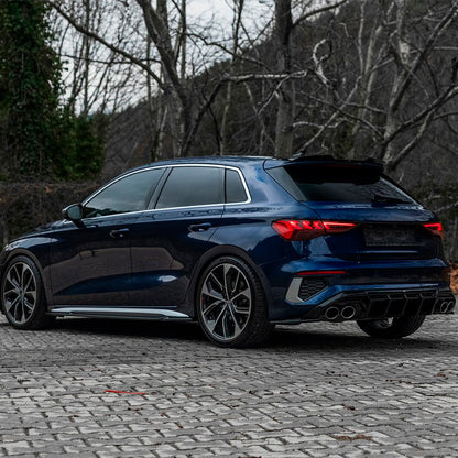 Oneway Heckschürzenansätze (Seitenteile) passend für Audi A3 8Y Sportback S3/S-Line 2020-2024 - Schwarz glänzend