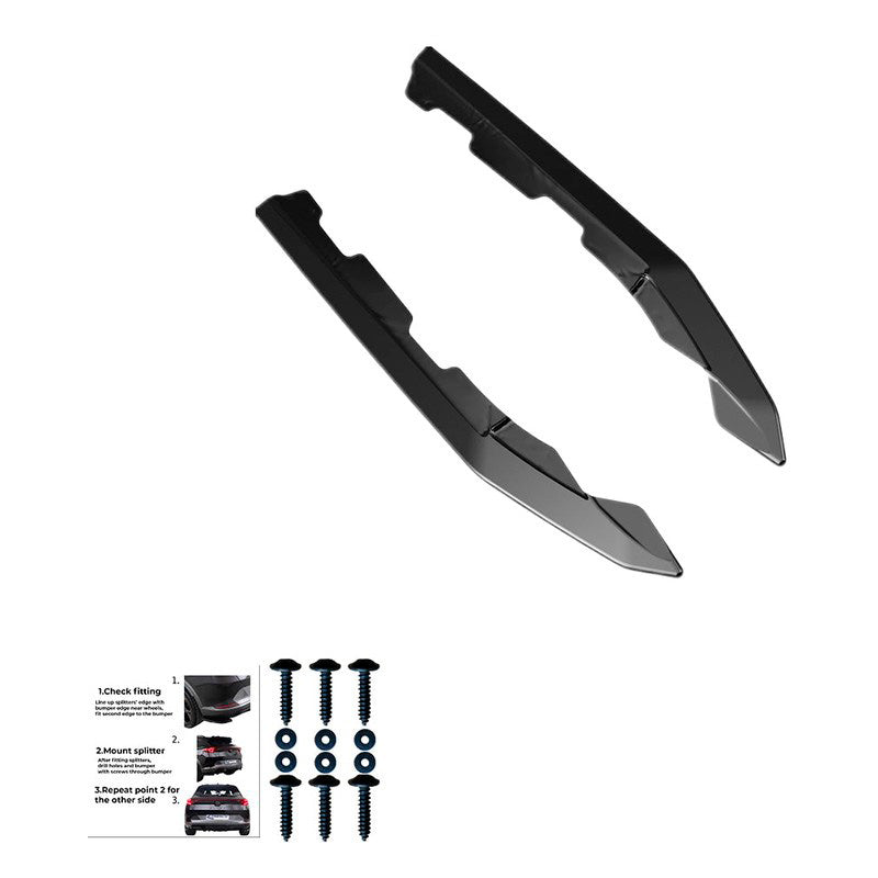 Oneway Heckschürzenansätze (Seitenteile) passend für BMW 4er G26 M-Pack/M440i 2021- - Schwarz glänzend