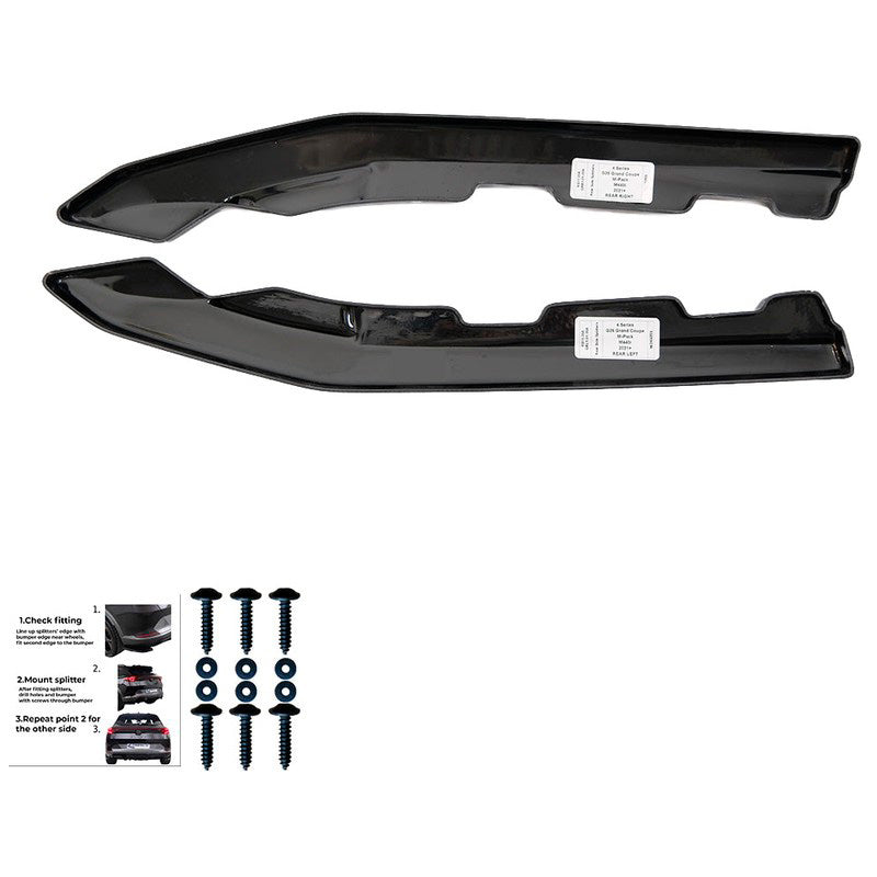 Oneway Heckschürzenansätze (Seitenteile) passend für BMW 4er G26 M-Pack/M440i 2021- - Schwarz glänzend