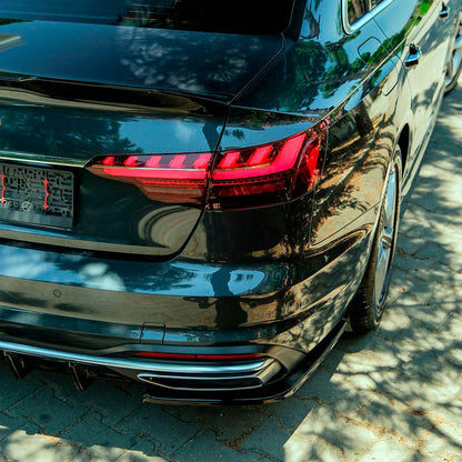 Oneway Heckschürzenansätze (Seitenteile) passend für Audi A4 (B9) Limousine/Avant Facelift 2019-2024 - Schwarz glänzend