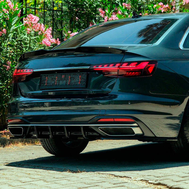 Oneway Heckschürzenansätze (Seitenteile) passend für Audi A4 (B9) Limousine/Avant Facelift 2019-2024 - Schwarz glänzend
