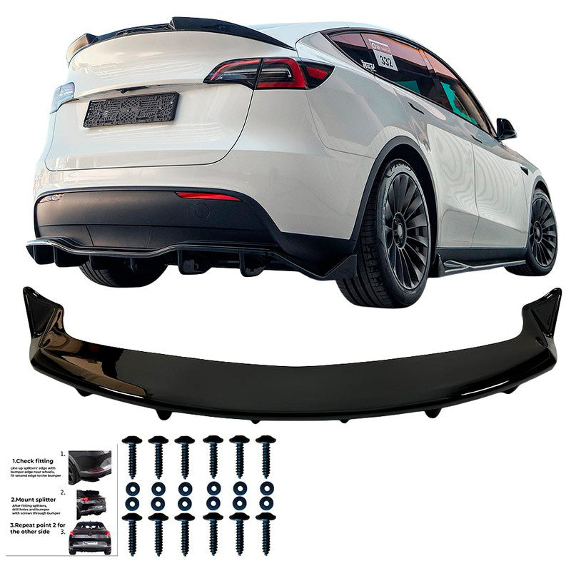 Oneway Heckschürzenansatz passend für Tesla Model Y 2019-2025 - Schwarz glänzend