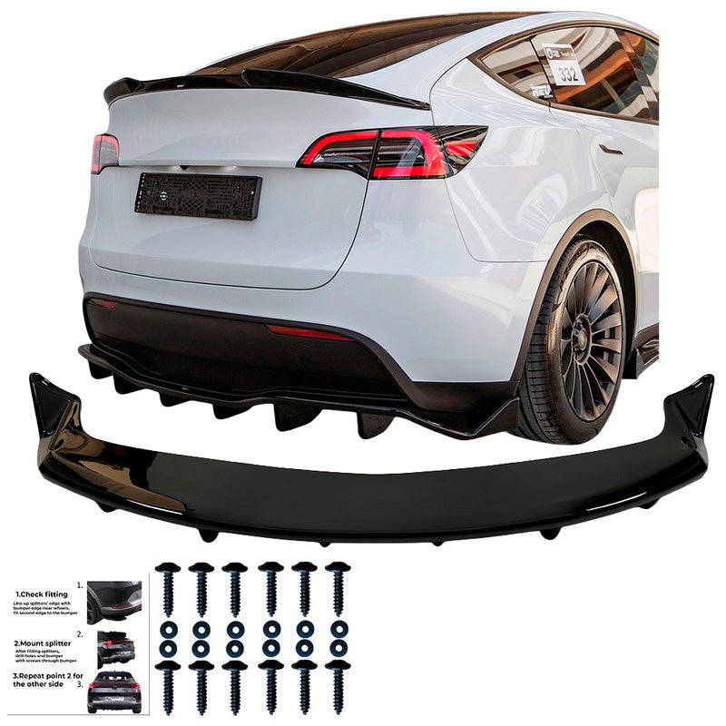 Oneway Heckschürzenansatz passend für Tesla Model Y 2019-2025 - Schwarz glänzend