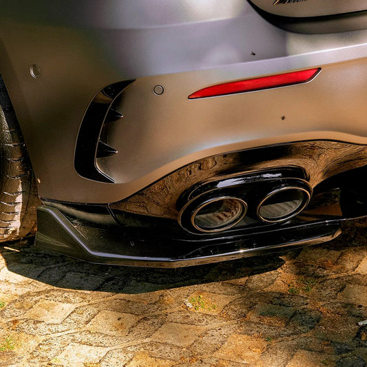 Oneway Heckschürzenansätze (Seitenteile) passend für Mercedes A-Klasse (W177) A45 S Aero Pack 2019-2023 & FL 2023- - Schwa...