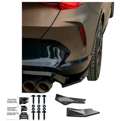 Oneway Heckschürzenansätze (Seitenteile) passend für Cupra Formentor 2020-2024 & Facelift 2024- - Version 3 - Schwarz glän...