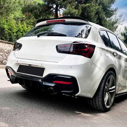 Oneway Heckdiffusor passend für BMW 1er F20/F21 Facelift M-Power 2015-2019 - Schwarz glänzend