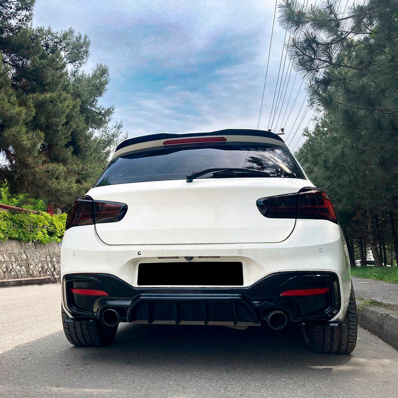 Oneway Heckdiffusor passend für BMW 1er F20/F21 Facelift M-Power 2015-2019 - Schwarz glänzend