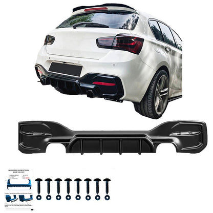 Oneway Heckdiffusor passend für BMW 1er F20/F21 Facelift M-Power 2015-2019 - Schwarz glänzend