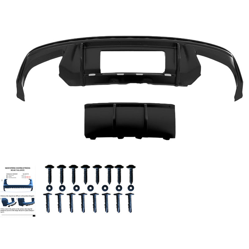 Oneway Heckdiffusor passend für Skoda Octavia IV RS HB/Kombi 2020- - Version 2 - Schwarz glänzend