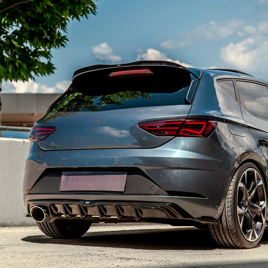 Oneway Heckdiffusor passend für Seat Leon (5F) HB FR Facelift 2017-2020 - Schwarz glänzend