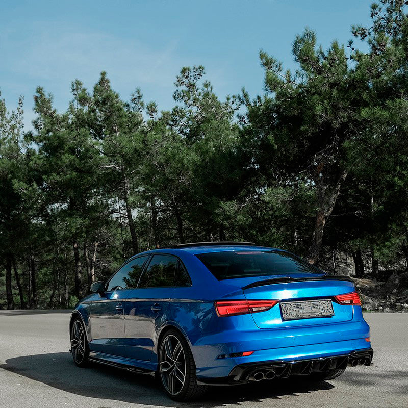 Oneway Heckdiffusor passend für Audi S3 Limousine 8V Facelift 2016-2020 - Schwarz glänzend