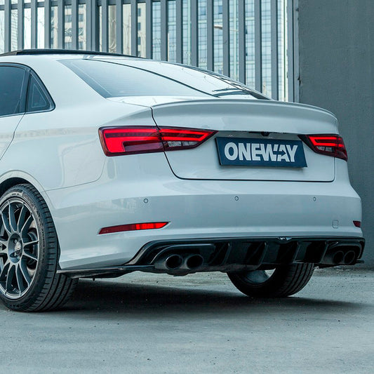 Oneway Heckdiffusor passend für Audi S3 Limousine 8V 2013-2016 - Schwarz glänzend
