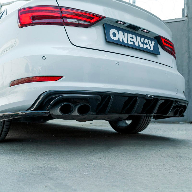 Oneway Heckdiffusor passend für Audi S3 Limousine 8V 2013-2016 - Schwarz glänzend