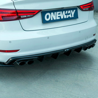 Oneway Heckdiffusor passend für Audi S3 Limousine 8V 2013-2016 - Schwarz glänzend