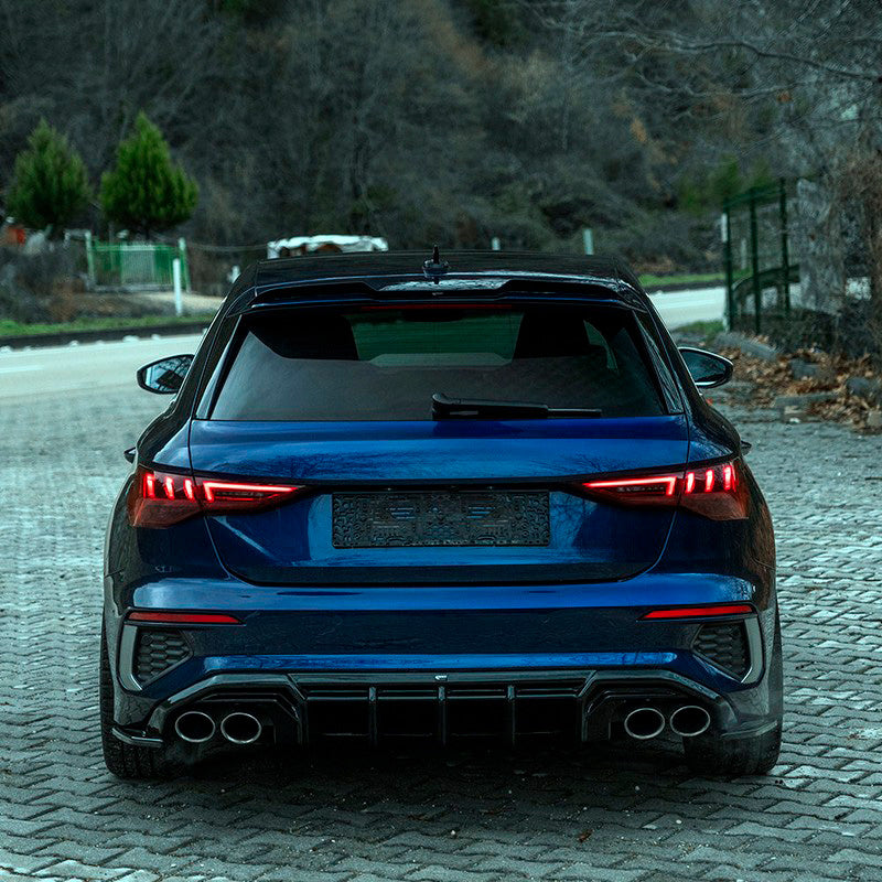Oneway Heckdiffusor passend für Audi A3 8Y S-Line/S3 Limousine/Sportback 2020-2024 - Schwarz glänzend