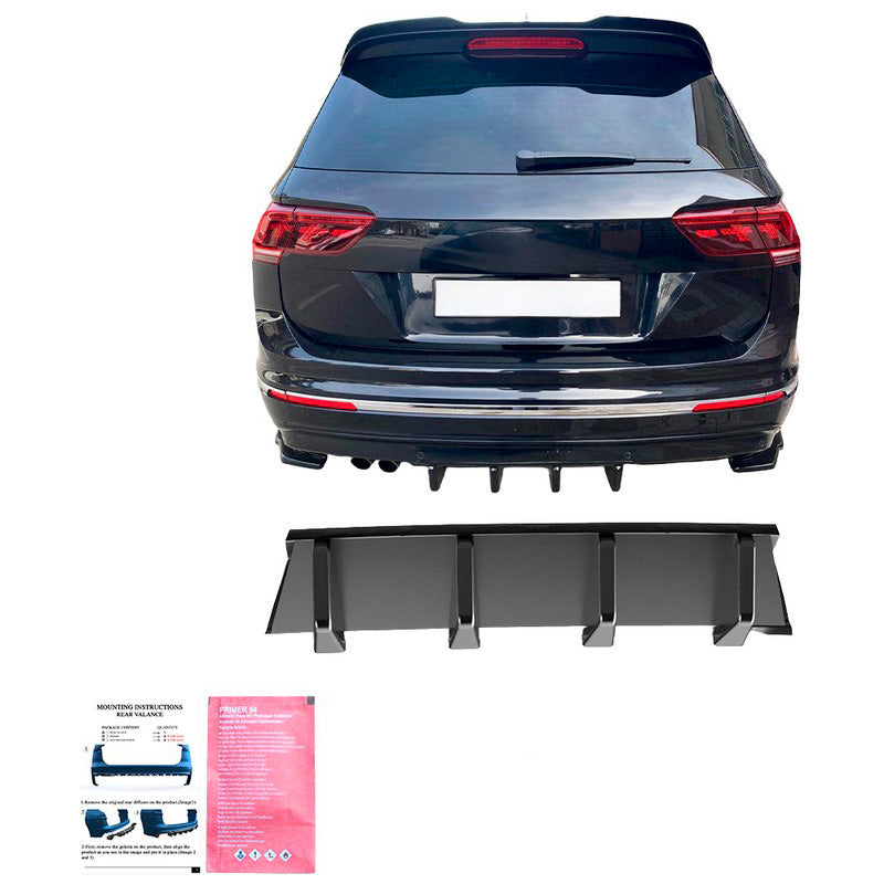 Oneway Heckdiffusor passend für Volkswagen Tiguan II Standart/R-Line 2016-2020 - Schwarz glänzend