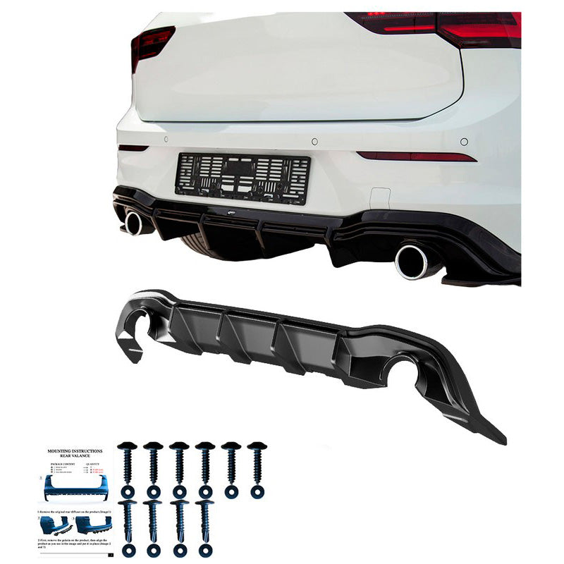 Oneway Heckdiffusor passend für Volkswagen Golf VIII HB GTI 2020- - Schwarz glänzend