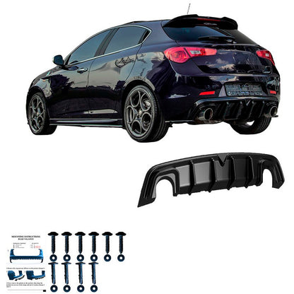 Oneway Heckdiffusor passend für Alfa Romeo Giulietta 2010-2020 - Version 2 - Schwarz glänzend