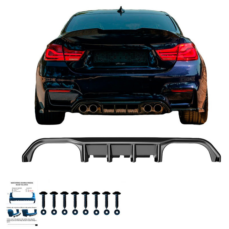 Oneway Heckdiffusor passend für BMW M4 F82 2014-2021 - Schwarz glänzend