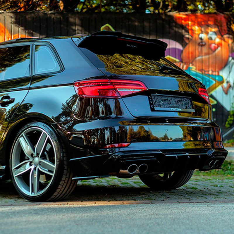 Oneway Heckdiffusor passend für Audi S3 Sportback 8V Facelift 2016-2020 - Schwarz glänzend