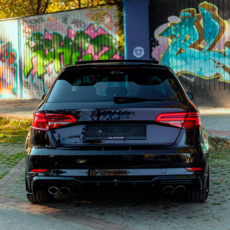 Oneway Heckdiffusor passend für Audi S3 Sportback 8V Facelift 2016-2020 - Schwarz glänzend
