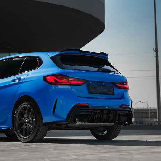 Oneway Heckdiffusor passend für BMW 1er F40 M-Pack/M135i (Einzelrohr links) 2019- - Schwarz glänzend