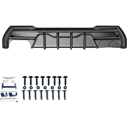 Oneway Heckdiffusor passend für BMW 1er F40 M-Pack/M135i (Doppelrohr links) 2019- - Schwarz glänzend