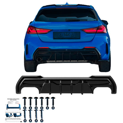 Oneway Heckdiffusor passend für BMW 1er F40 M-Pack/M135i (Doppelrohr links/rechts) 2019- - Schwarz glänzend