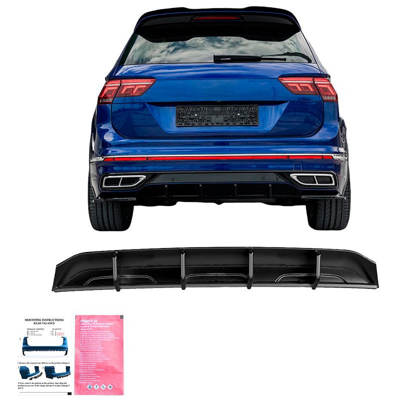 Oneway Heckdiffusor passend für Volkswagen Tiguan II R-Line Facelift 2020-2024 - Schwarz glänzend
