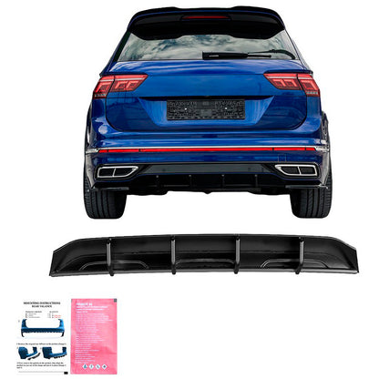 Oneway Heckdiffusor passend für Volkswagen Tiguan II R-Line Facelift 2020-2024 - Schwarz glänzend