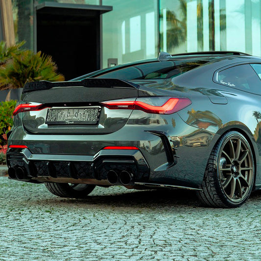 Oneway Heckdiffusor passend für BMW 4er G22/G23 Coupe/Cabrio M-Pack/M440i 2020-2024 & Facelift 2024- - Schwarz glänzend