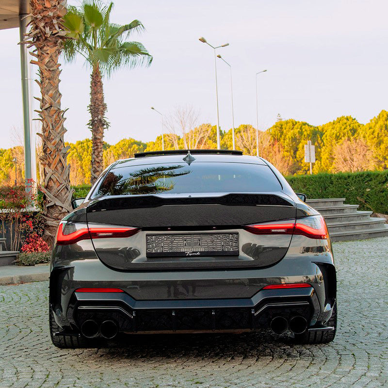 Oneway Heckdiffusor passend für BMW 4er G22/G23 Coupe/Cabrio M-Pack/M440i 2020-2024 & Facelift 2024- - Schwarz glänzend